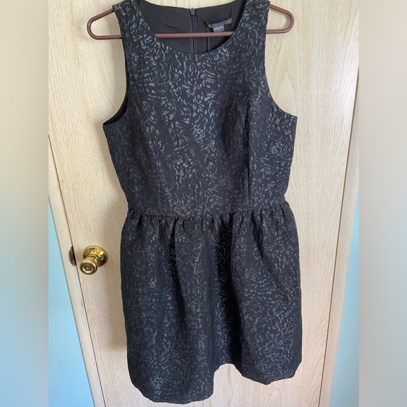 NWT $168 Armani Exchange A|X Fit Flare Jacquard Party Dress Black Sz 14 - Picture 1 of 16